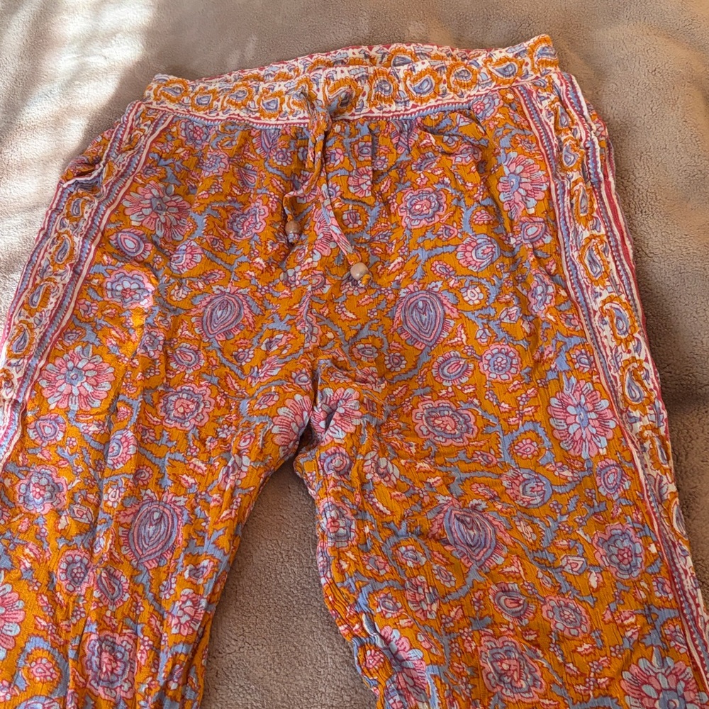 Colorful Bohemian flowy pants